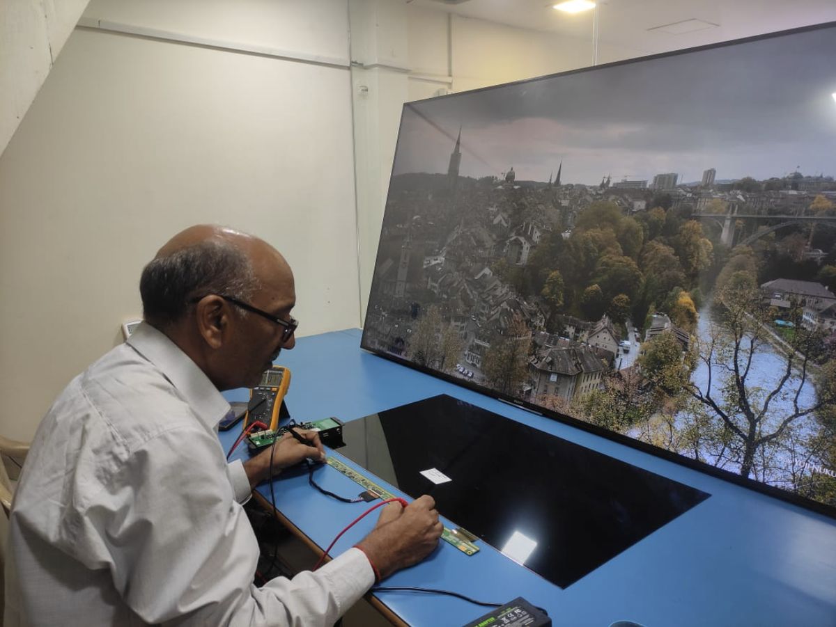 Testing a 65-inch TV after panel repair